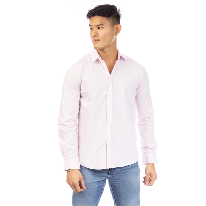 Peter Werth Men's Pink Long Sleeve Plain Shirt in Size M, Sports Direct