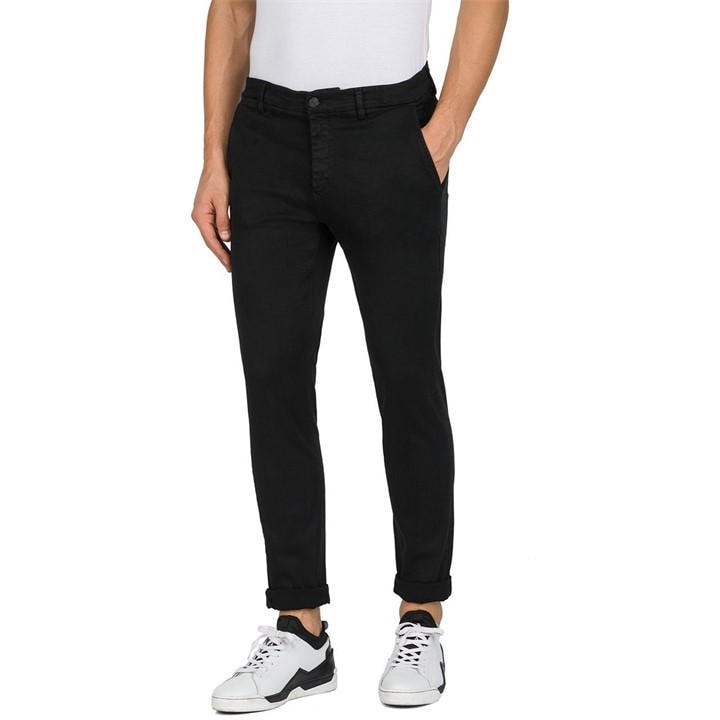 Replay Men's Black Hyperflex Zeumar Slim Chinos in Size 32 L, Sports Direct