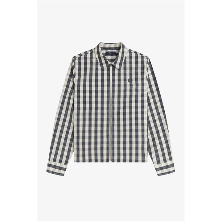 Fred Perry Men's White Long Sleeve Patterned Shirt in Size M, Sports Direct