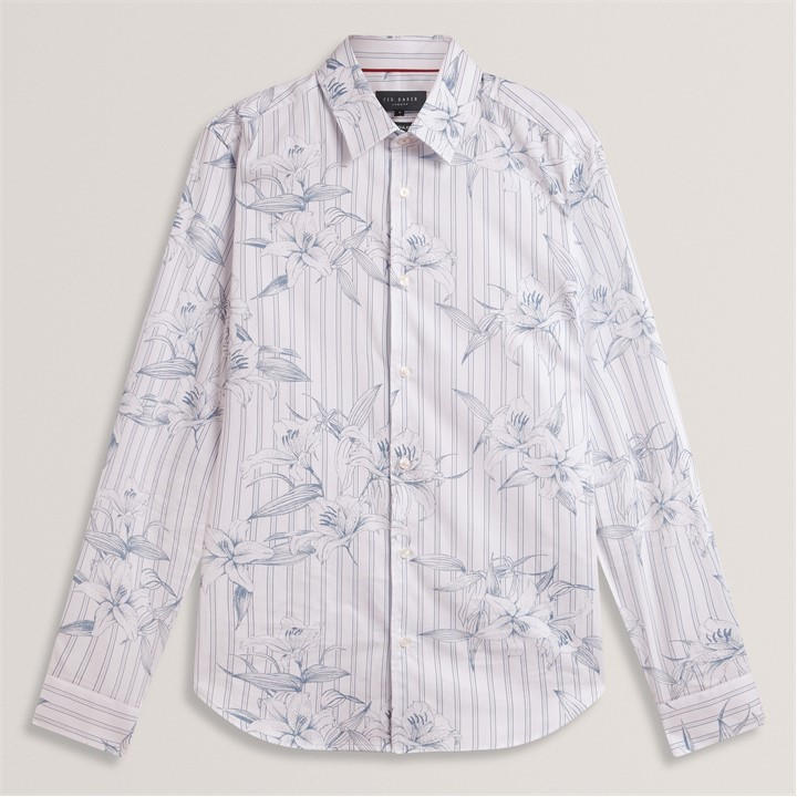 Ted Baker Men's Blue Long Sleeve Patterned Shirt in Size 2XL, Sports Direct