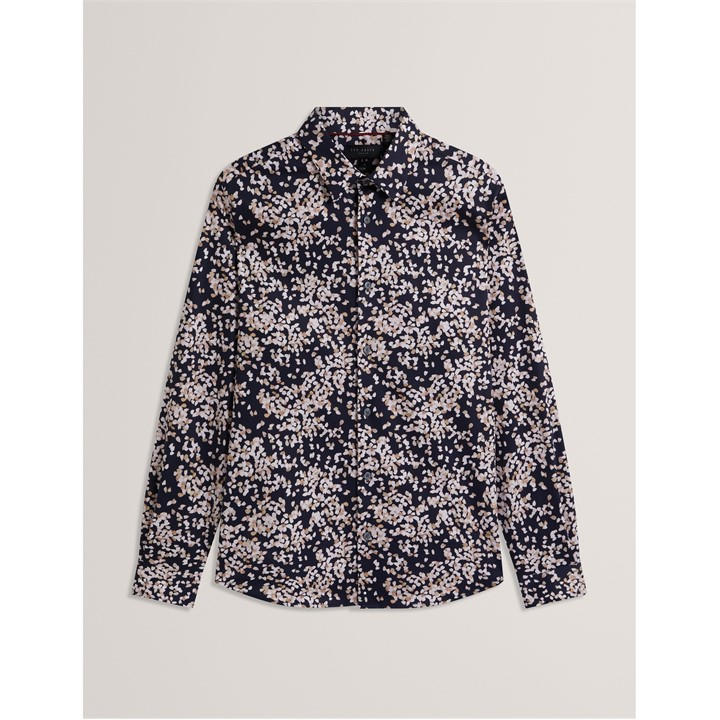 Ted Baker Men's Blue Long Sleeve Patterned Shirt in Size M, Sports Direct