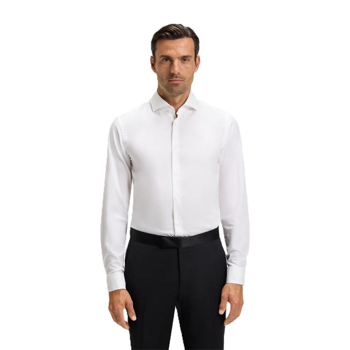 Boss Men's White H-Hank-Spread-Dc-214 10245426 Oxford Shirt