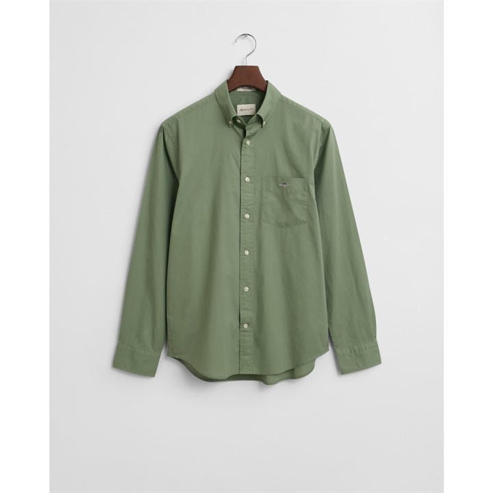 Gant Men's Green Regular Fit Poplin Shirt in Size XL, Sports Direct