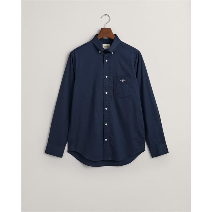 Gant Men's Blue Regular Fit Poplin Shirt in Size M, Sports Direct