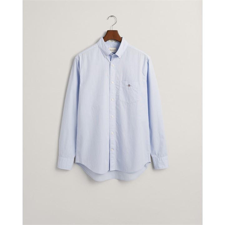Gant Men's Blue Regular Fit Poplin Shirt in Size M, Sports Direct