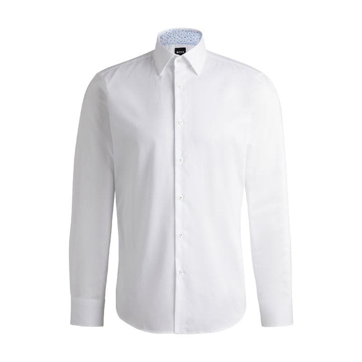 Boss Men's White H Joe Kent Long Sleeve Oxford Shirt in Size 37, Sports Direct