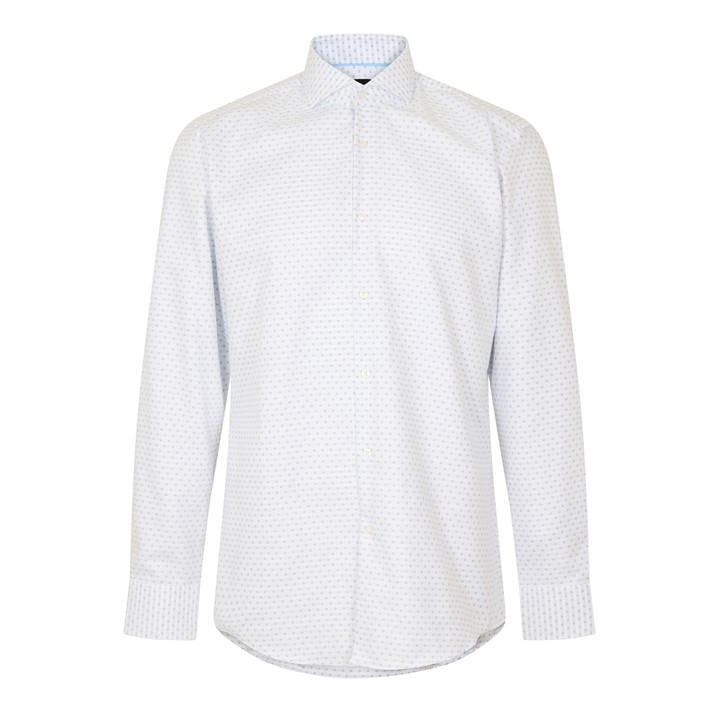 Boss Men's White H Hank Long Sleeve Oxford Shirt in Size 2XL, Sports Direct