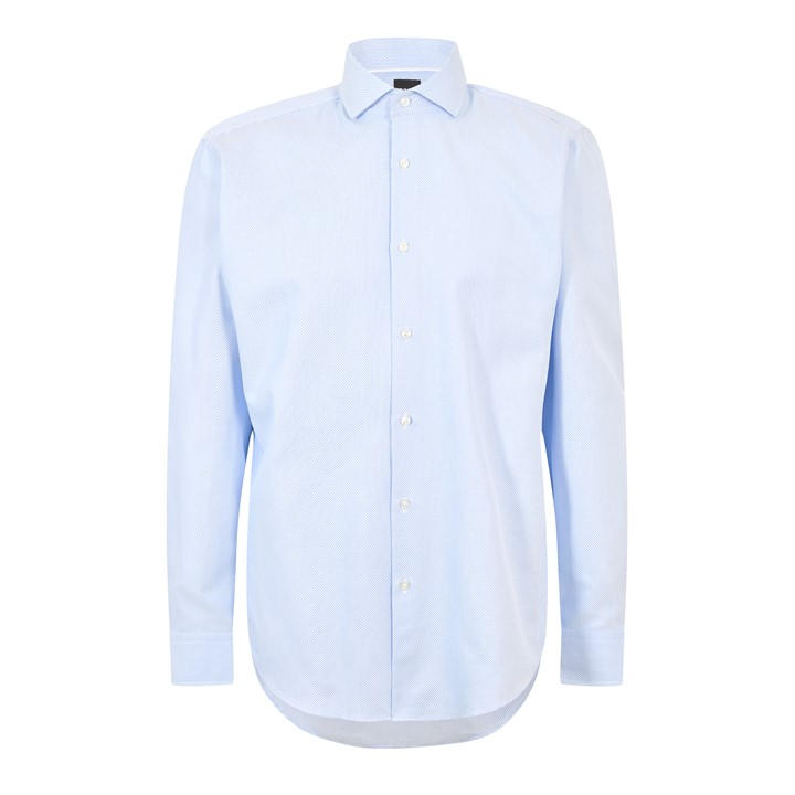 Image of Boss Men's Joe Spread Long Sleeve Oxford Shirt - Blue Male XL