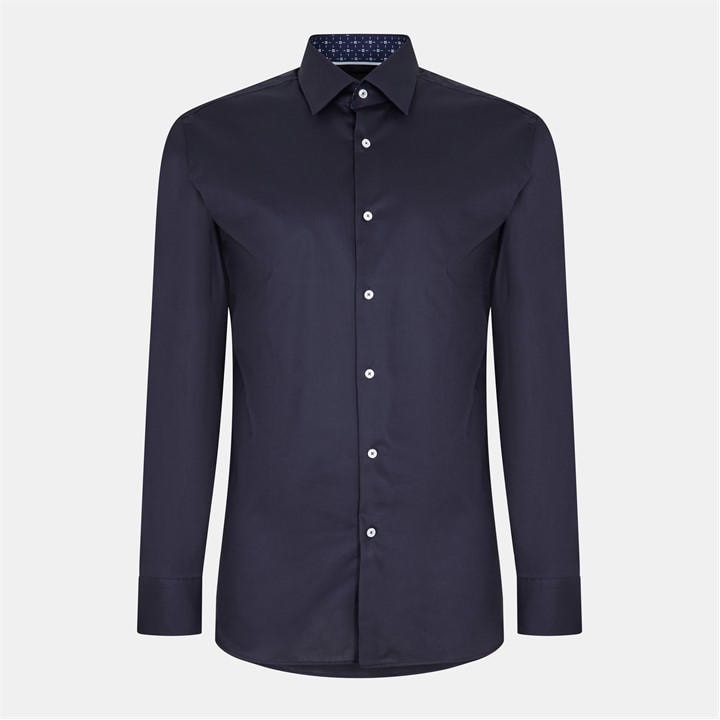 Boss Men's Blue H Hank Kent Long Sleeve Oxford Shirt in Size 39, Sports Direct