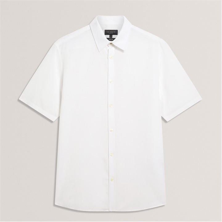 Ted Baker Men's White Ss Regular Fit Linen Shirt in Size 2XL, Sports Direct
