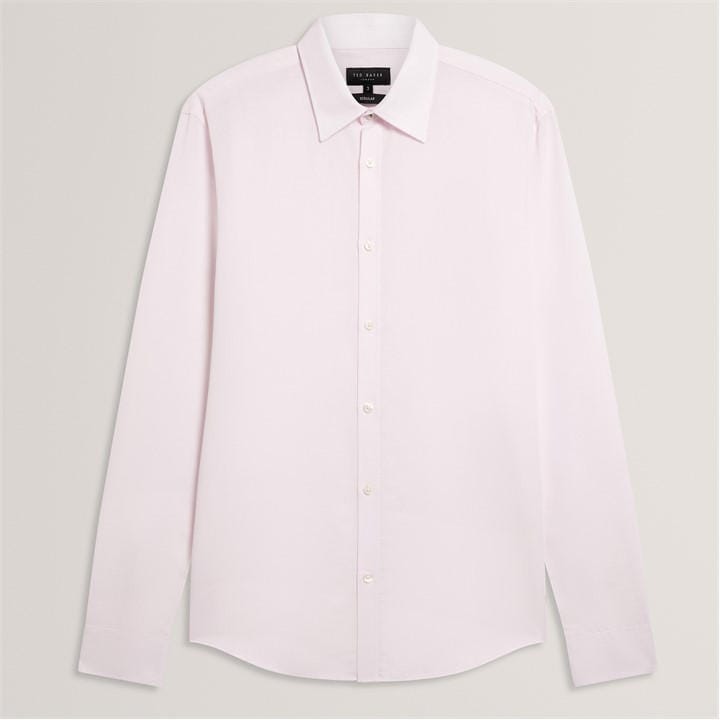 Ted Baker Men's Pink Ls Regular Fit Linen Shirt in Size 2XL, Sports Direct