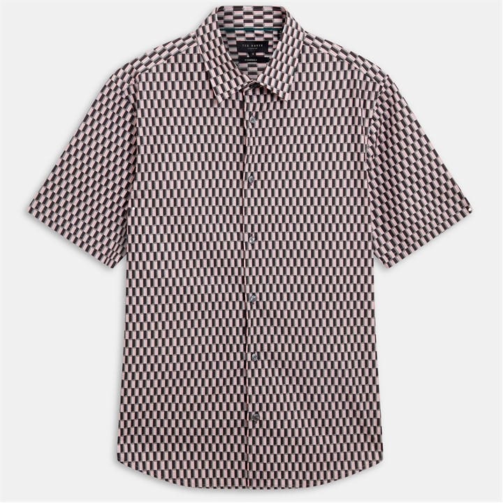 Ted Baker Men's Pink Ss Reg Fit Shirt in Size XL, Sports Direct
