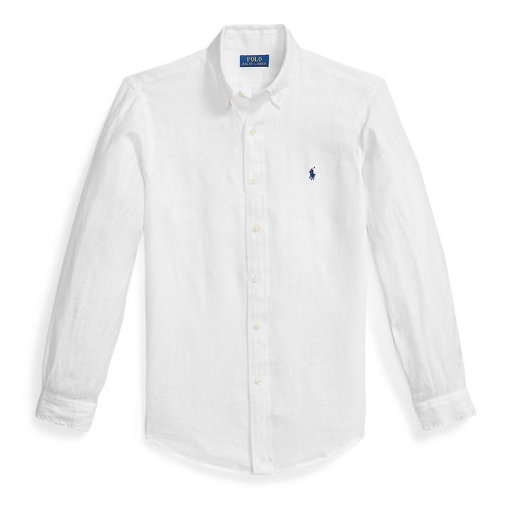 Polo Ralph Lauren Men's White Linen Long Sleeve Shirt in Size 2XL, Sports Direct