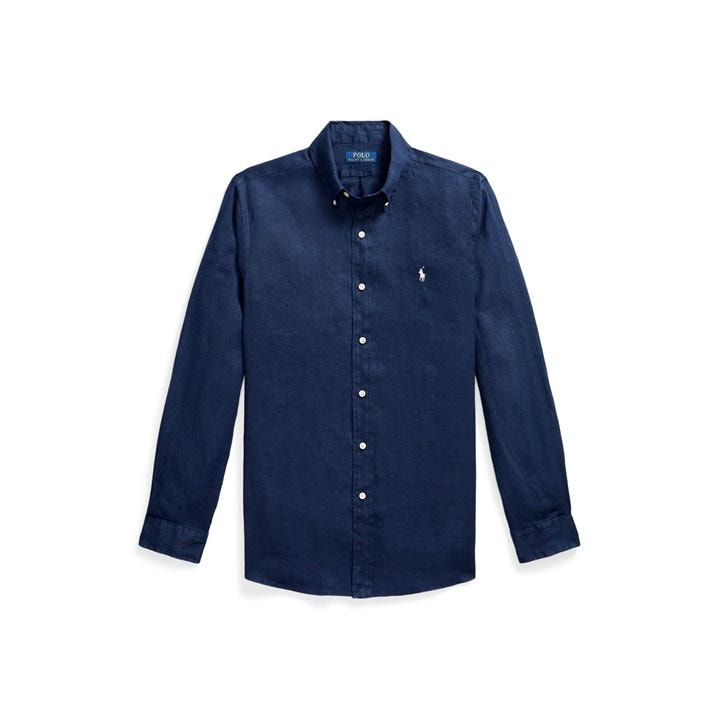 Polo Ralph Lauren Men's Blue Linen Long Sleeve Shirt in Size M, Sports Direct
