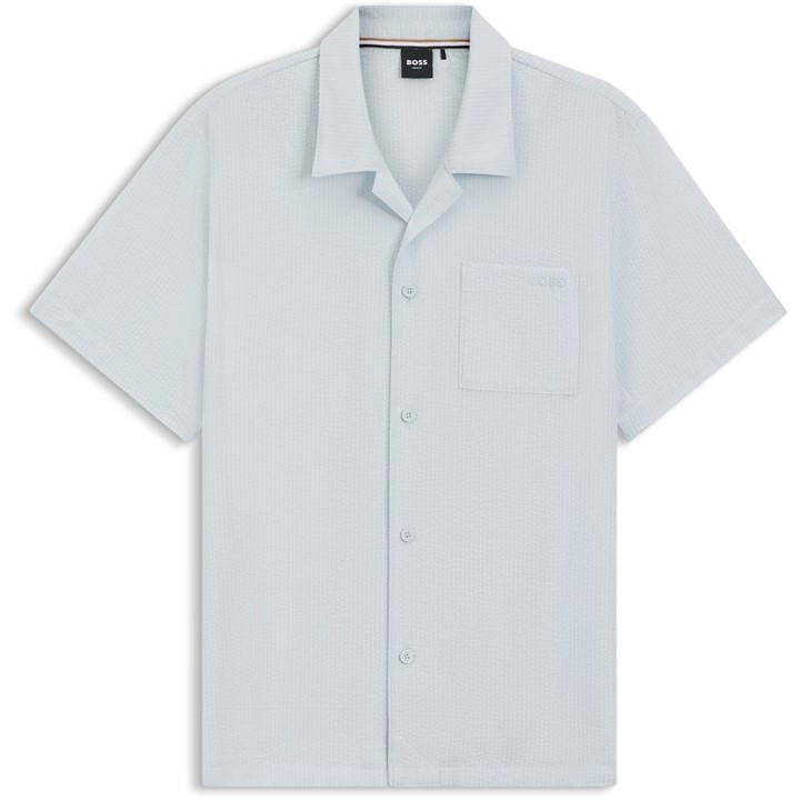 Boss Men's Blue Short Sleeve Plain Shirt in Size M, Sports Direct