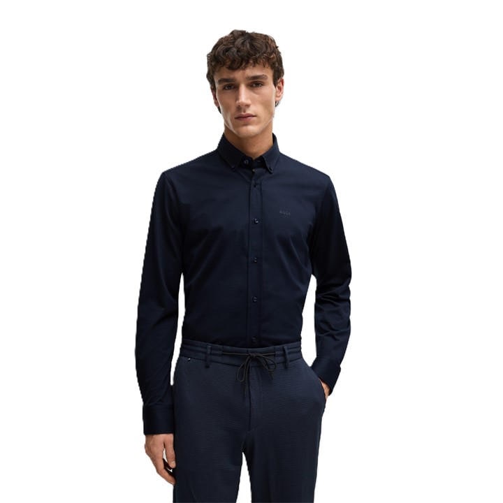 Boss Men's Blue Long Sleeve Oxford Shirt in Size 37, Sports Direct