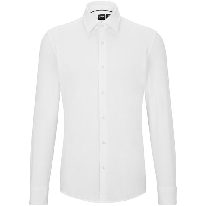 Boss Men's White P Hank Kent Long Sleeve Oxford Shirt in Size 37, Sports Direct
