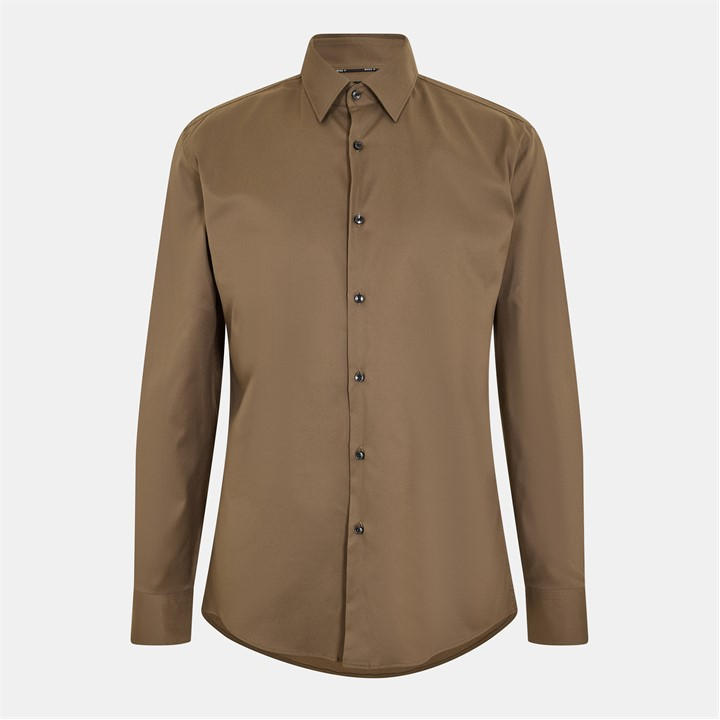 Boss Men's Green P Hank Kent Long Sleeve Oxford Shirt in Size 38, Sports Direct