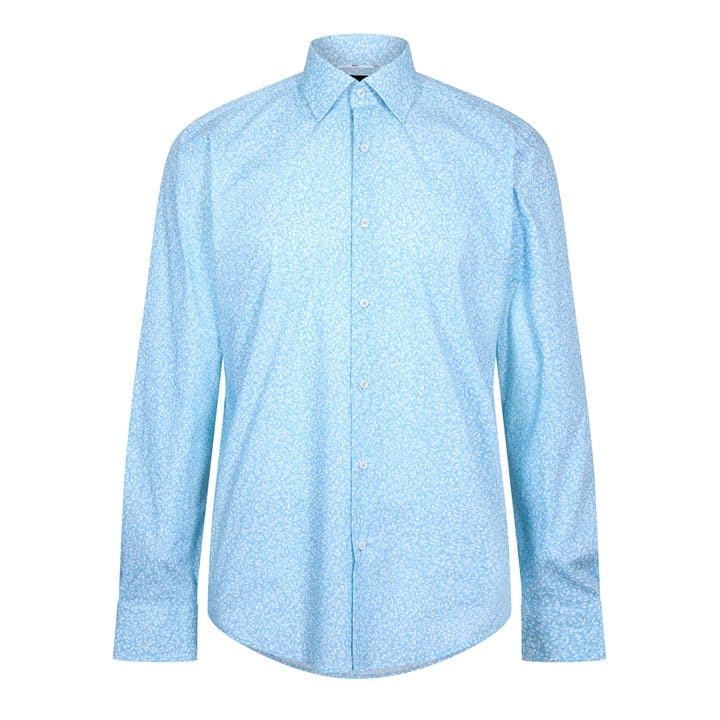 Boss Men's Blue H Joe Kent Long Sleeve Oxford Shirt in Size 37, Sports Direct