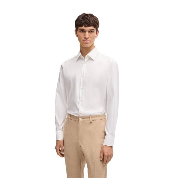 Boss Men's White P Joe Kent Long Sleeve Oxford Shirt in Size 37, Sports Direct