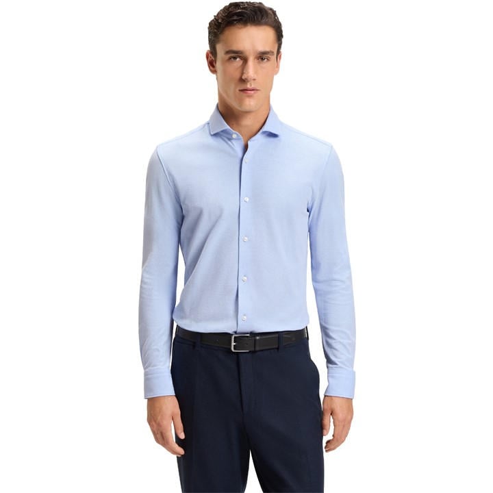 Boss Men's Blue P Hank Spread Long Sleeve Oxford Shirt in Size M, Sports Direct