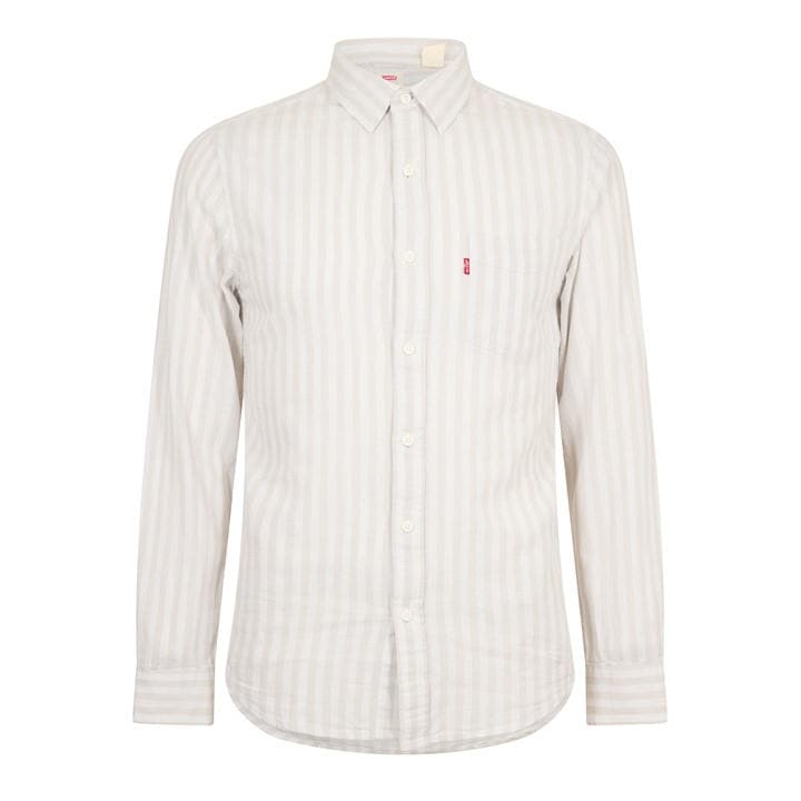Levis Men's Grey Classic Pocket Long Sleeve Plain Shirt in Size XL, Sports Direct