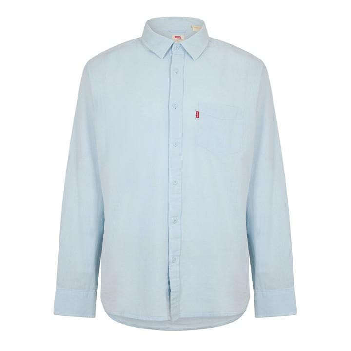 Levis Men's Blue Classic Pocket Long Sleeve Plain Shirt in Size M, Sports Direct