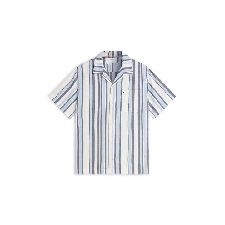 Tommy Hilfiger Men's Blue Patterned Short Sleeve Shirt in Size M, Sports Direct