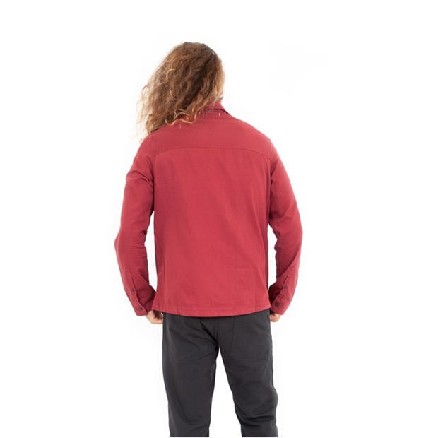 Burgundy - Roamers and Seekers - Men's Plaskett Long Sleeve Plain Shirt