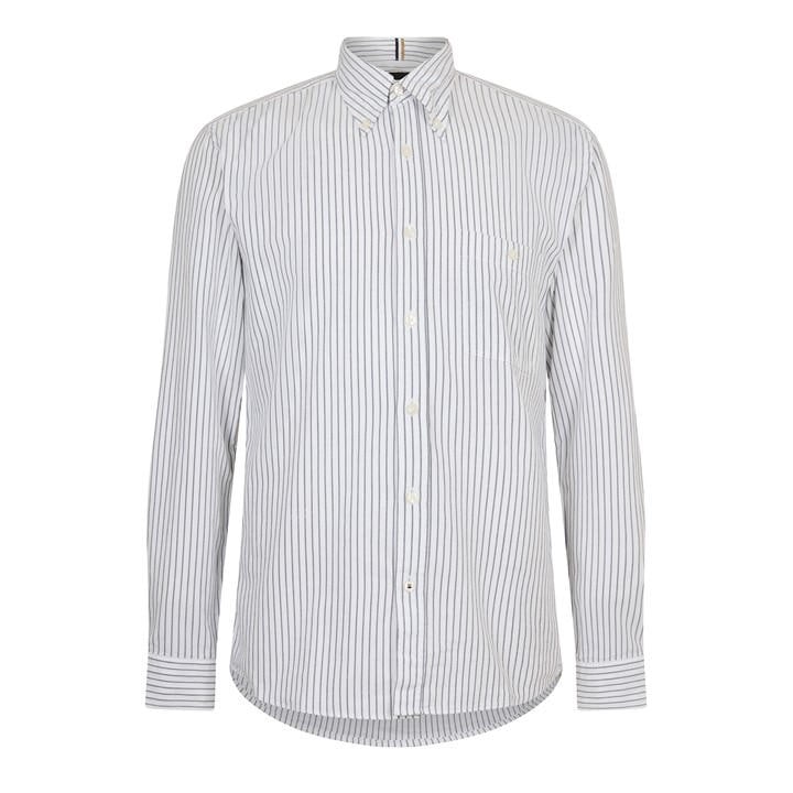 Boss Men's White Roan Long Sleeve Oxford Shirt in Size M, Sports Direct