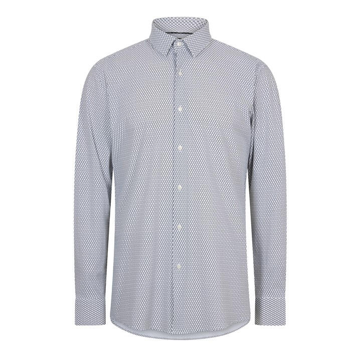 Boss Men's Blue P Hank S Kent Long Sleeve Oxford Shirt in Size 43, Sports Direct