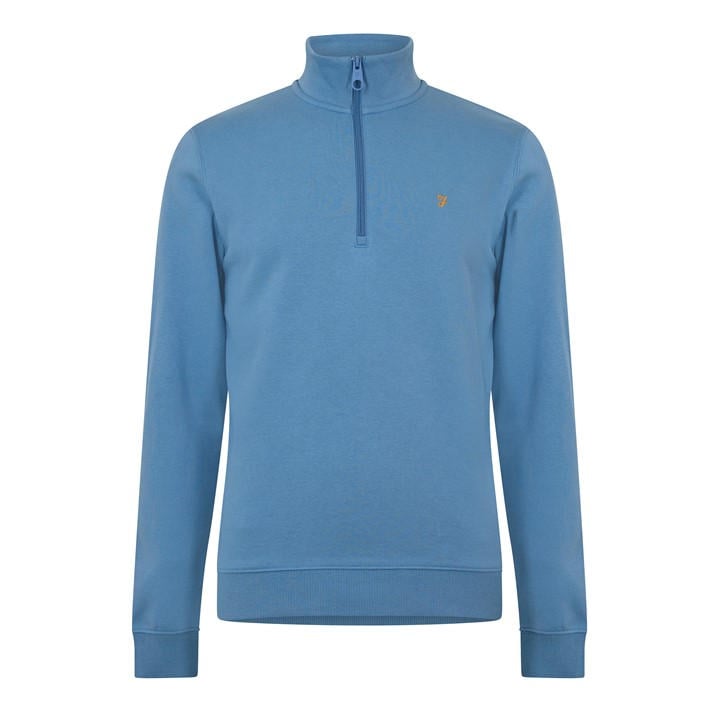 Farah Men's Blue Wilsdon Quarter Zip Fleece in Size L, Sports Direct