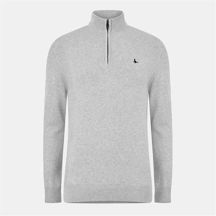 Jack Wills Men's Grey Jack Funnel Neck Half Zip Jumper in Size M, Sports Direct