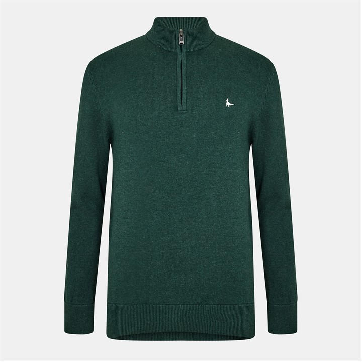 Jack Wills Men's Green Jack Funnel Neck Half Zip Jumper in Size 2XL, Sports Direct