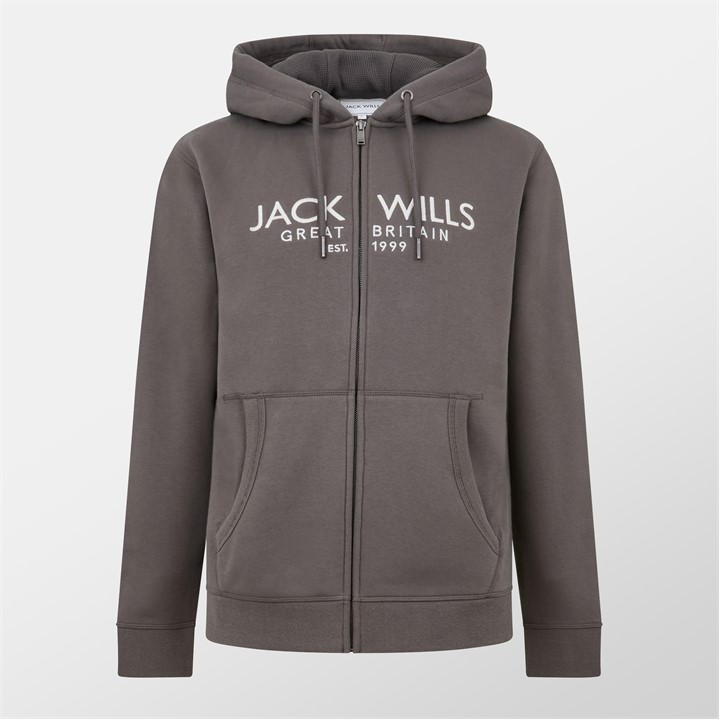 Jack Wills Men's Brown Pinebrook Graphic Zip Hoodie in Size XL, Sports Direct