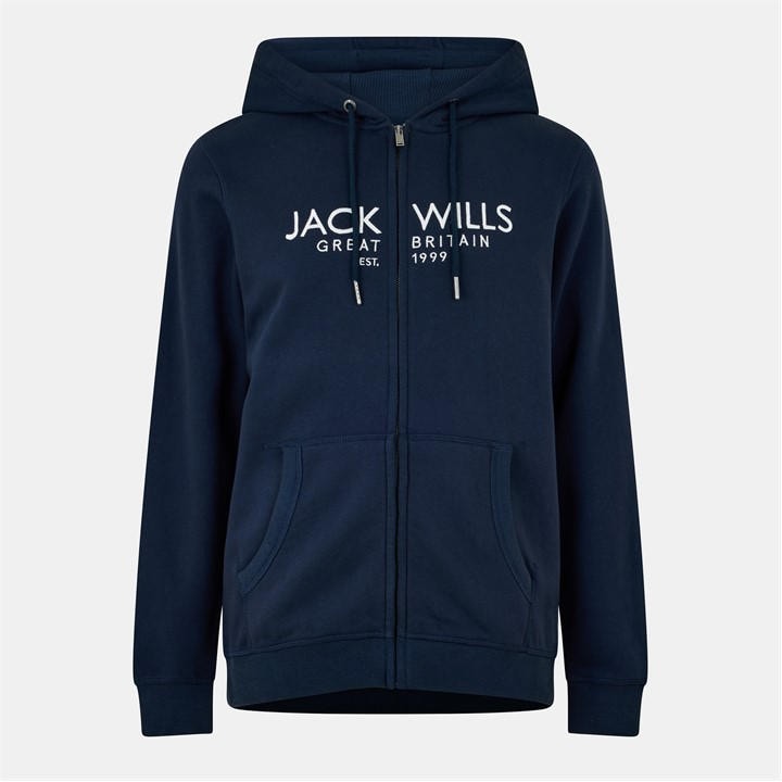Jack Wills Men's Blue Pinebrook Graphic Zip Hoodie in Size XS, Sports Direct