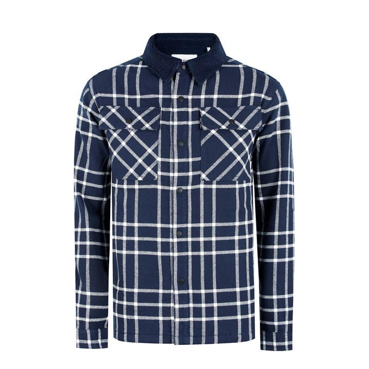 Firetrap Men's Blue Borg Check Overshirt in Size 2XL, Sports Direct