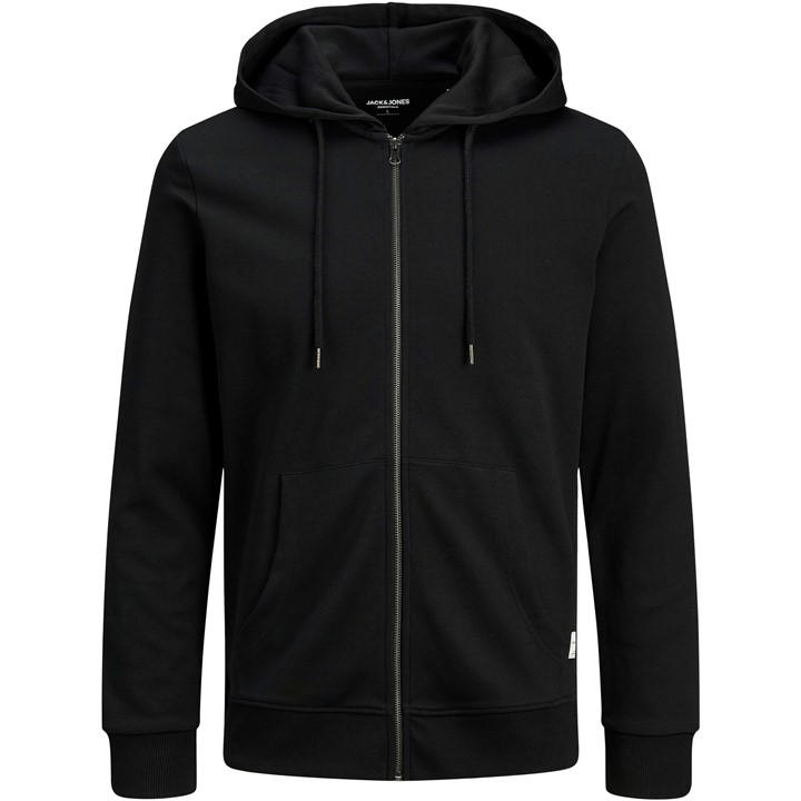 Jack And Jones Men' Black Basic Basic Zip Up Hoodie in Size S, Sports Direct