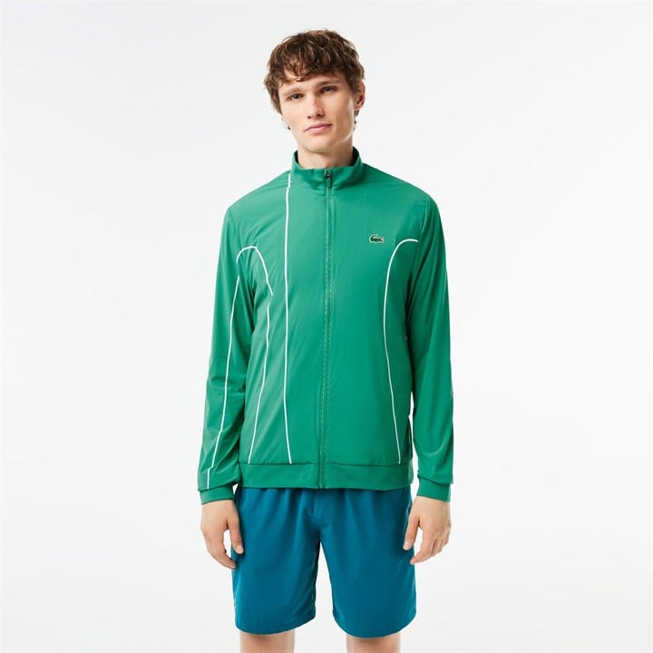 Lacoste Men's Green Ribbed Tracksuit Top in Size XS, Sports Direct