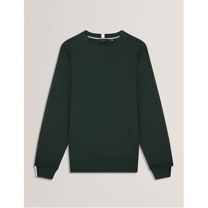 Ted Baker Men' Green Long-Sleeve Crew Tracksuit Top in Size S, Sports Direct