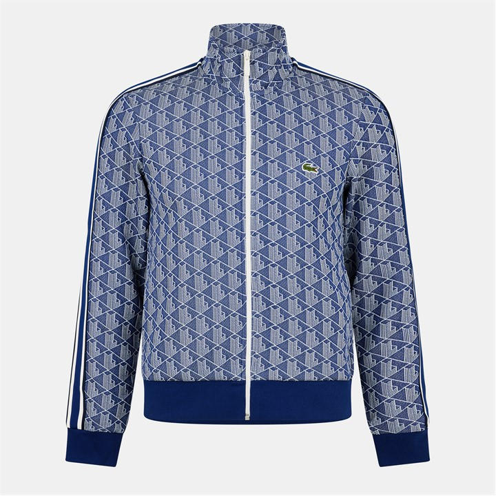 Lacoste Men's Blue All Over Print Tracksuit Top in Size XS, Sports Direct