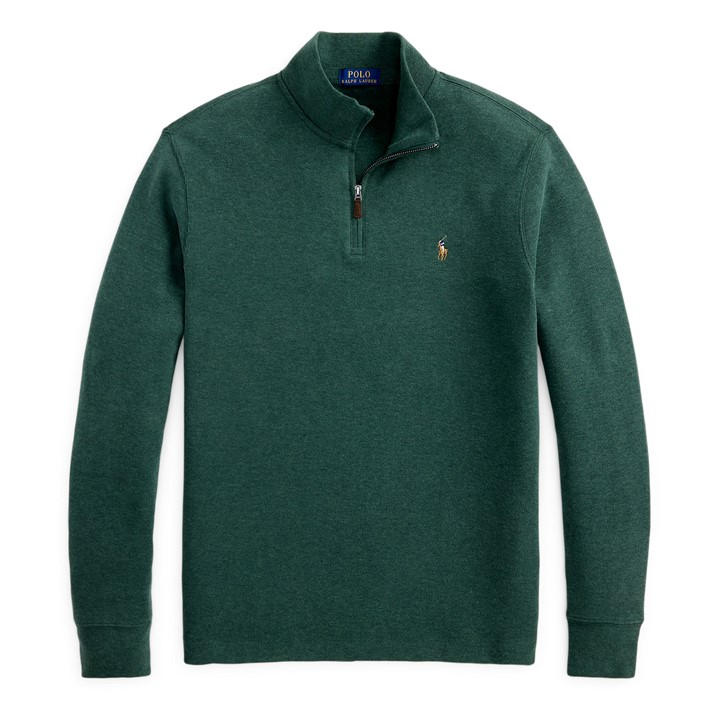 Polo Ralph Lauren Men's Green Estate Fleece Quarter Zip Sweater in Size 2XL, Sports Direct