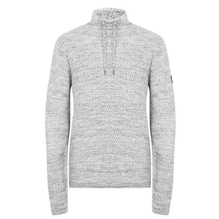 Firetrap Men's Grey Enhanced Cowl Neck Jumper in Size L, Sports Direct