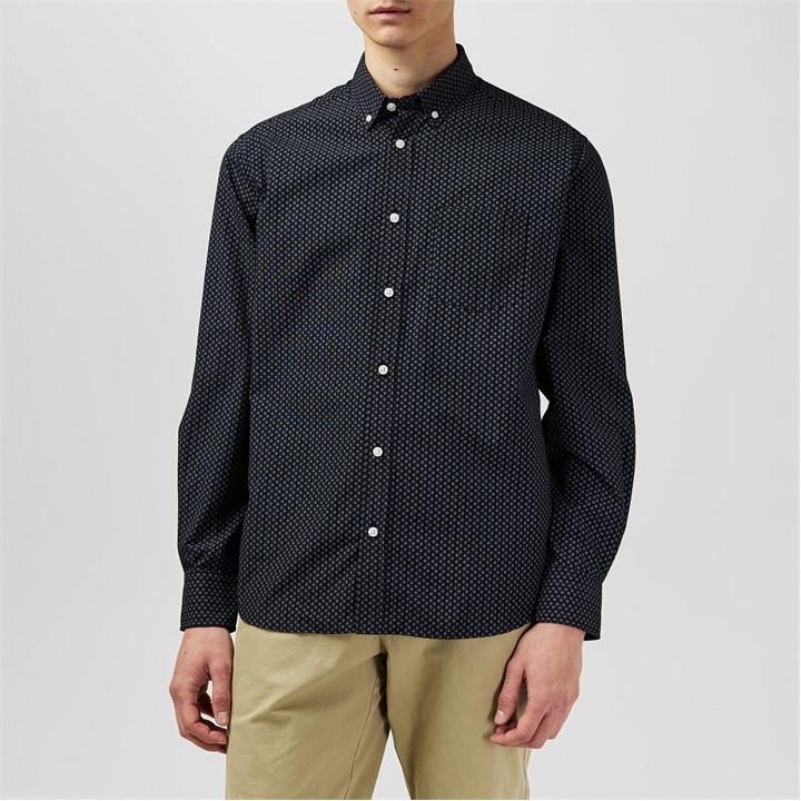 Fabric Men's Black Classic Poplin Long Sleeve Shirt in Size M, Sports Direct