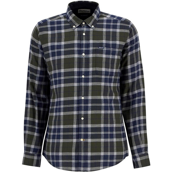 Barbour Men' Green Rasay Tailored Long-Sleeved Shirt in Size S, Sports Direct
