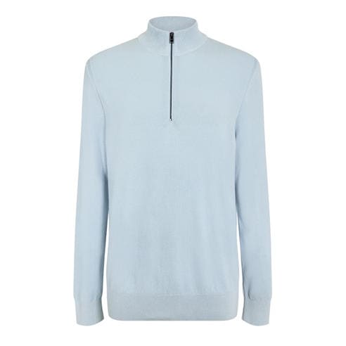 Boss - Men's HBB Ebrando Black Zipped Crew Neck Jumper
