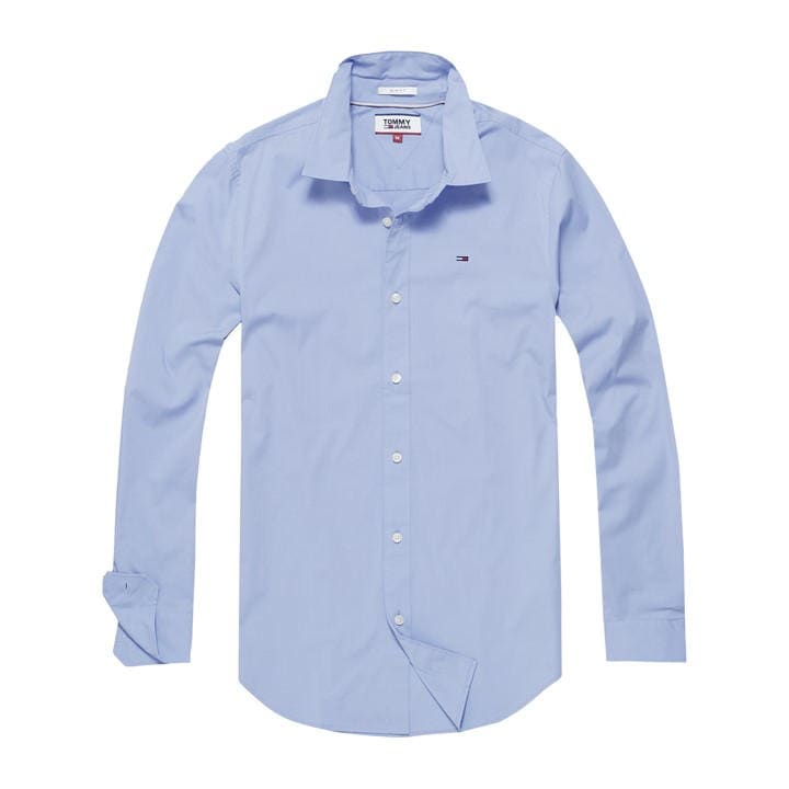 Tommy Jeans Men's Blue Original Stretch Shirt in Size L, Sports Direct