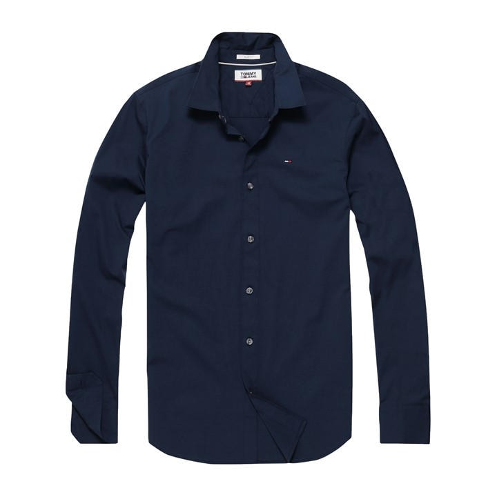 Tommy Jeans Men's Blue Original Stretch Shirt in Size L, Sports Direct