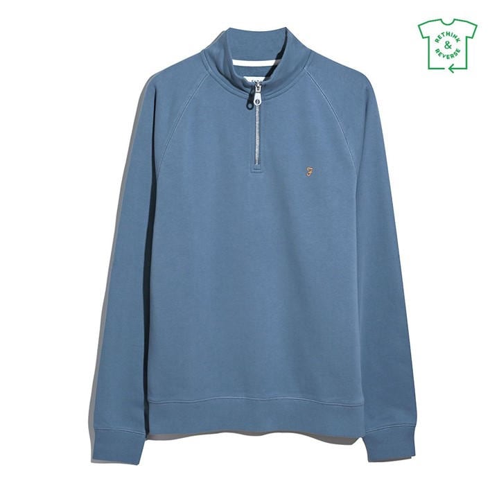 Farah Men' Blue Jim Zip Jumper in Size S, Sports Direct