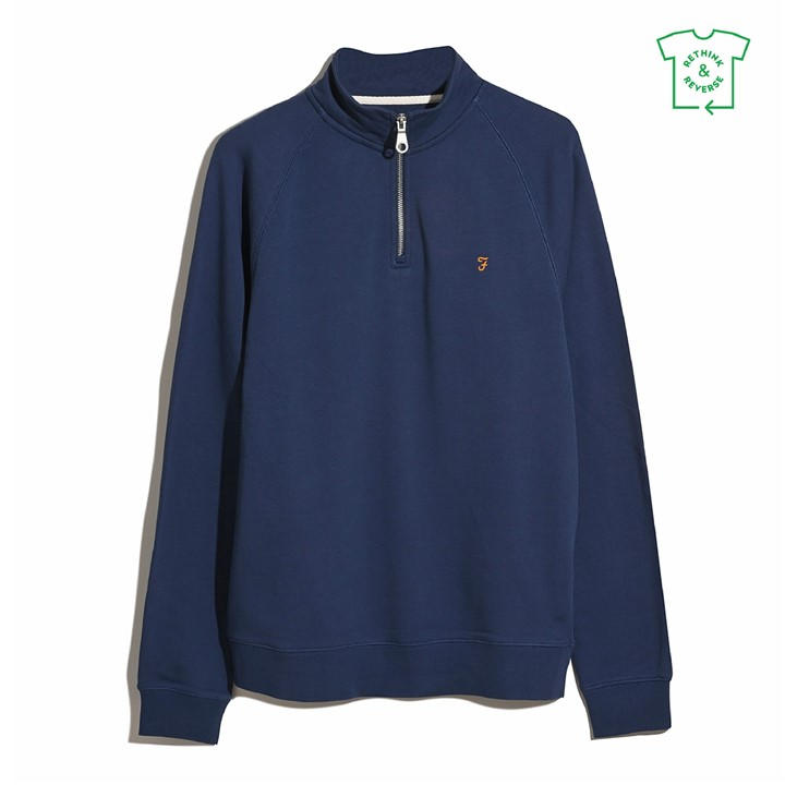 Farah Men' Blue Jim Zip Jumper in Size S, Sports Direct